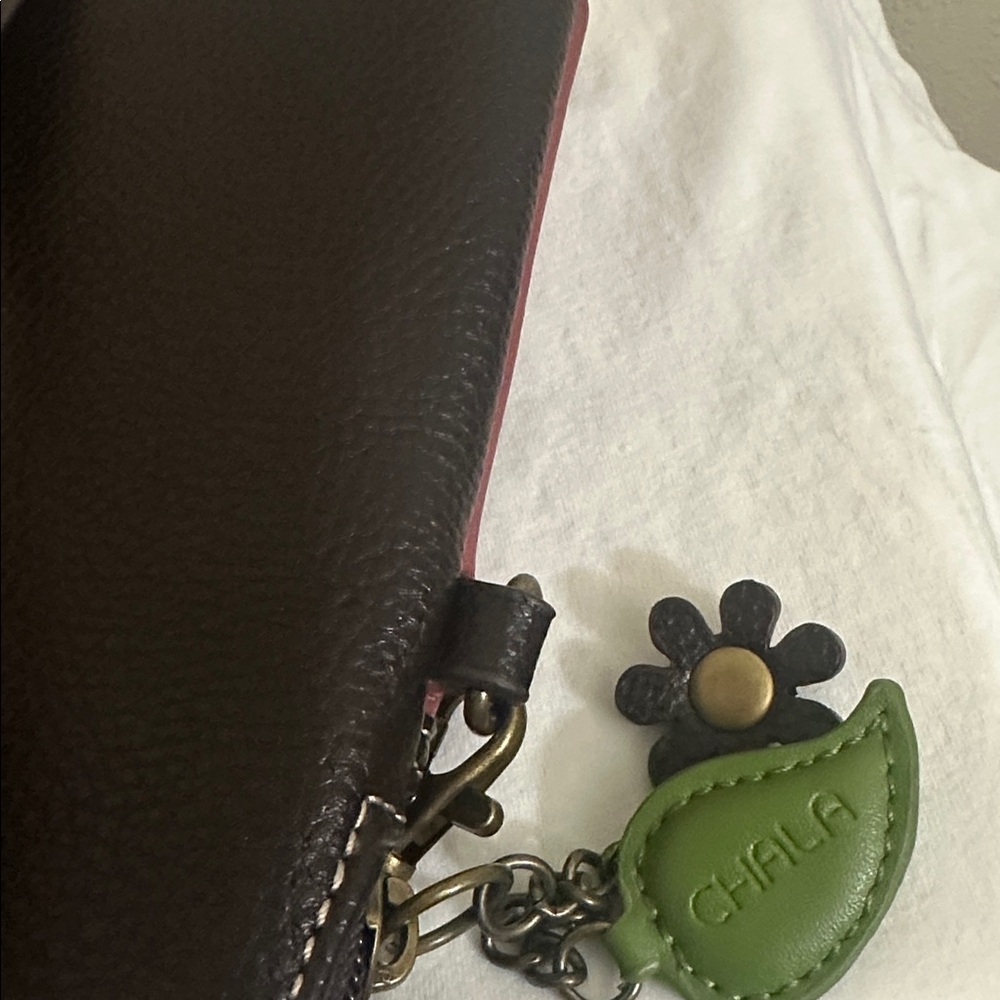 Chala Floral Pink and Brown Crossbody Bag - Picture 3 of 9